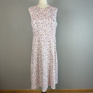 Draper James Womens A-Line Midi Dress Size 12 Ditsy Floral Cotton Sleeveless